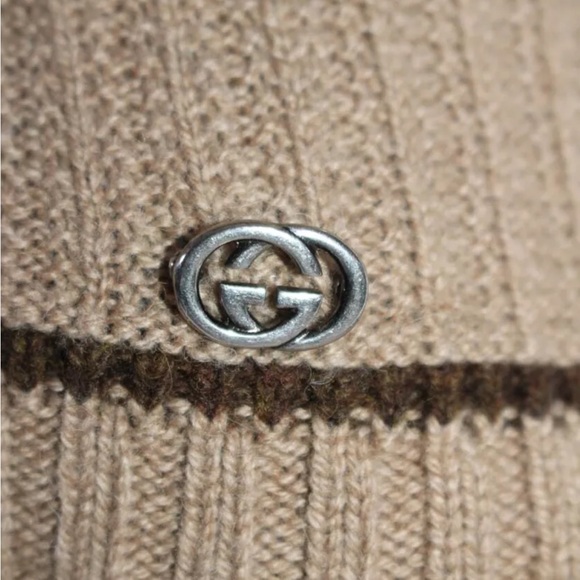 Authentic Gucci Womens  Puffy Short Sleeves Turtleneck Sweater Brown Size Small! - Picture 5 of 11